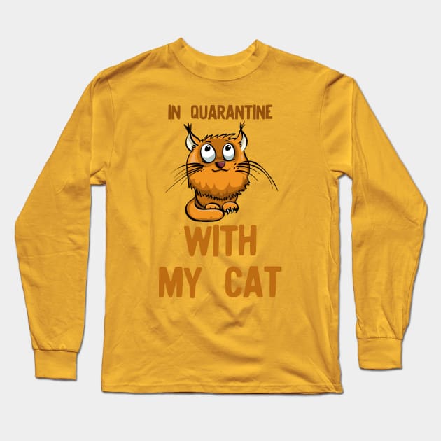 In quarantine with my cat Long Sleeve T-Shirt by afmr.2007@gmail.com